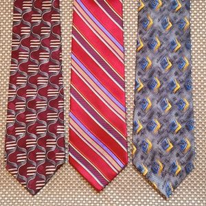 Set of 3 100% silk neck ties 👔